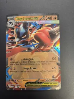 Pokemon Mega Lucario ex (12/20) Mega Evolution Black Star Promo NM HOLO - Image 3