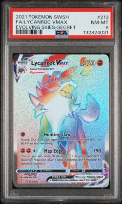 2021 POKEMON SWORD & SHIELD EVOLVING SKIES SECRET FULL ART/LYCANROC VMAX PSA 8 - Image 1
