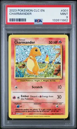 2023 POKEMON CLC-CLASSIC CHARIZARD & HO-OH EX DECK #001 CHARMANDER PSA 9 - Image 1