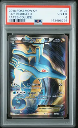2016 POKEMON XY FATES COLLIDE #122 FULL ART/KINGDRA EX PSA 4 - Image 1