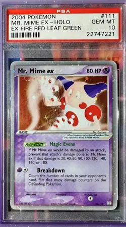 2004 POKEMON EX FIRE RED & LEAF GREEN #111 MR. MIME EX-HOLO PSA 10 - Image 1
