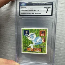 1996 Pokemon Vaporeon No. 134 Amada Sticker Non Holo Vintage CGC NM 7 - Image 1