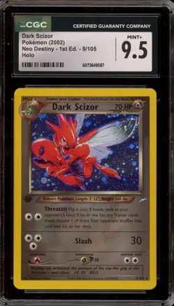 Pokemon Dark Scizor Neo Destiny 1st Edition Holo Rare #9 CGC 9.5 - Image 1