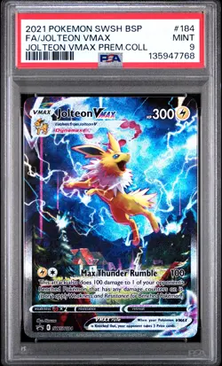 2021 POKEMON SWSH BLACK STAR PROMO #184 FULL ART/JOLTEON VMAX PSA 9 - Image 1