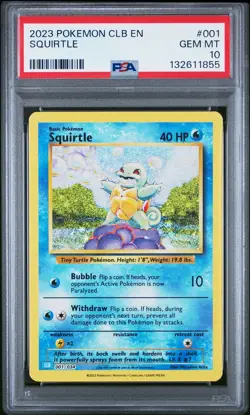 2023 POKEMON CLB-CLASSIC BLASTOISE & SUICUNE EX DECK #001 SQUIRTLE PSA 10 - Image 1