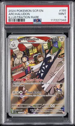 2024 POKEMON SCR EN-STELLAR CROWN ILLUSTRATION RARE #155 ARCHALUDON PSA 9 - Image 1