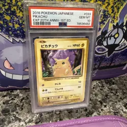 2016 Pokemon Japanese Pikachu Exp 20th Anniversary 1st Ed Psa 10 - Image 1
