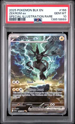 2025 POKEMON BLK EN-BLACK BOLT SPECIAL ILLUSTRATION RARE #166 ZEKROM EX PSA 10 - Image 1