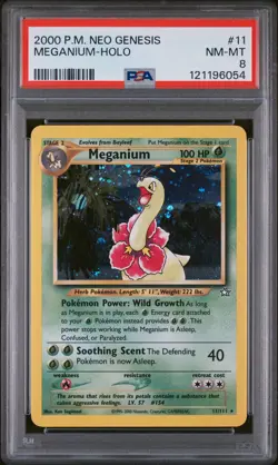 2000 POKEMON NEO GENESIS #11 MEGANIUM-HOLO PSA 8 - Image 1