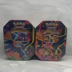 Sealed Pokemon Mega Charizard EX Tin Lot of 2 - Metal Tins - Fast Shipping - Image 1