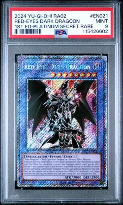 2024 YU-GI-OH! 25TH ANV RARITY COLLECTION II #EN021 RED-EYES DARK DRAGOON PSA 9 - Image 1