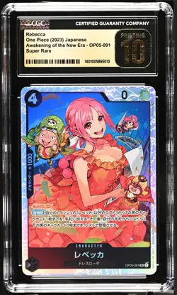 CGC 10 Pristine Rebecca OP05-091 SR Awakening of The New Era One Piece Japanese - Image 1