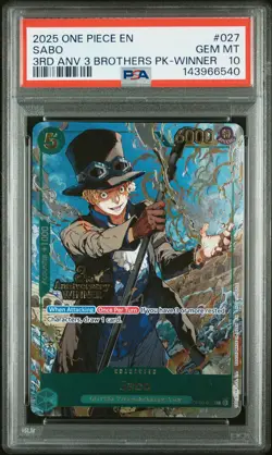 2025 ONE PIECE 3RD ANNIVERSARY TOURNAMENT 3 BROTHERS PACK WINNER SABO PSA 10 - Image 1