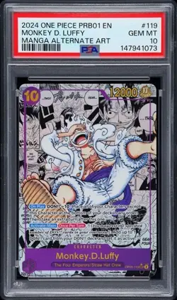One Piece PRB01 Premium The Best OP05-119 Monkey D. Luffy Manga Psa 10 - Image 1