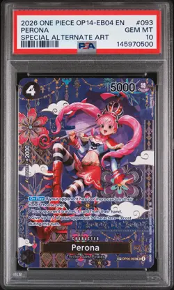 2026 ONE PIECE OP14-EB04-THE AZURE SEA'S SEVEN SPECIAL ALT ART PERONA PSA 10 - Image 1