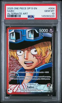 2025 ONE PIECE OP13-CARRYING ON HIS WILL ALTERNATE ART #004 SABO PSA 10 - Image 1