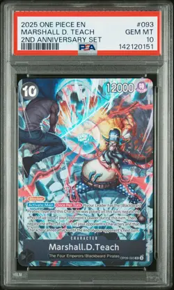 2025 ONE PIECE ENGLISH VERSION 2ND ANNIVERSARY SET #093 MARSHALL D. TEACH PSA 10 - Image 1