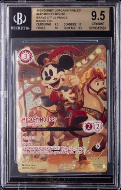 2025 DISNEY LORCANA FABLED #242 MICKEY MOUSE - BRAVE LITTLE PRINCE BGS 9.5 - Image 1