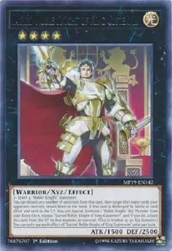 Yugioh - Sacred Noble Knight of King Custennin - 1st Rare NM - Free Holo Card - Image 1