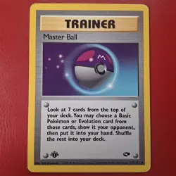 Master Ball 116/132 Gym Challenge Regular FIRST EDITION Pokemon Card LP - Image 1