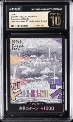 2025 ONE PIECE PROMO CARDS JAPANESE ONE PIECE DAY '25 DON!! CGC 10 PRISTINE - Image 1