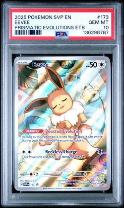 2025 POKEMON SVP EN-SV BLACK STAR PROMO #173 EEVEE PSA 10 - Image 1