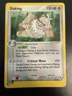 Pokemon TCG Slaking EX Ruby and Sapphire Holo Card 12/109 Rare MP - Image 1