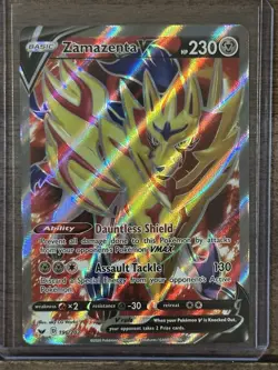 Pokemon Card Zamazenta V 196/202 Sword & Shield Base Set - Image 1