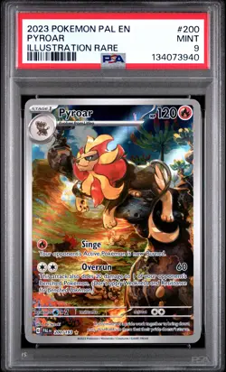 2023 POKEMON PAL EN-PALDEA EVOLVED ILLUSTRATION RARE #200 PYROAR PSA 9 - Image 1