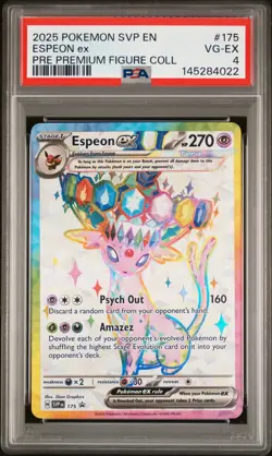 2025 POKEMON SVP PROMO PREMIUM FIGURE COLLECTION #175 ESPEON EX PSA 4 - Image 1