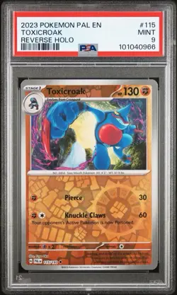2023 Pokemon S&V Paldea Evolved #115 TOXICROAK REVERSE HOLO | PSA 9 | LOW POPS! - Image 1