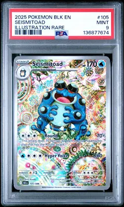 Pokemon TCG Seismitoad 105/086 Black Bolt Illustration Rare PSA 9 - Image 1