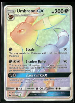 2017 Pokemon Umbreon GX 200 HP Full Art Secret Rare Holo 154/149 - Image 1