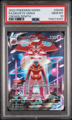 2023 POKEMON SWORD & SHIELD CROWN ZENITH #GG45 FULL ART/DEOXYS VMAX PSA 10 - Image 1