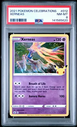 2021 POKEMON CELEBRATIONS #012 XERNEAS PSA 8 - Image 1