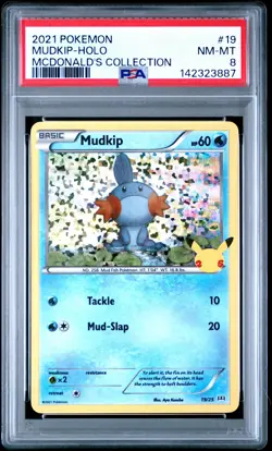 2021 POKEMON MCDONALD'S COLLECTION #19 MUDKIP-HOLO PSA 8 - Image 1