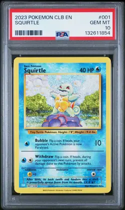 2023 POKEMON CLB-CLASSIC BLASTOISE & SUICUNE EX DECK #001 SQUIRTLE PSA 10 - Image 1