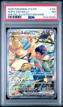 2025 POKEMON JOURNEY TOGETHER SPECIAL ILLUSTRATION RARE HOP'S ZACIAN EX PSA 7 - Image 1