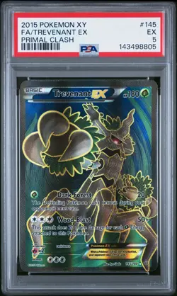 2015 POKEMON XY PRIMAL CLASH #145 FULL ART/TREVENANT EX PSA 5 - Image 1