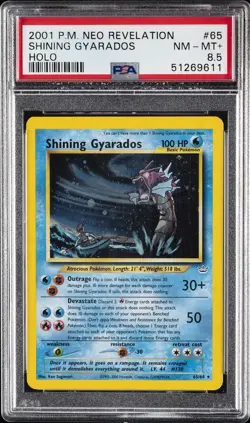 2001 POKEMON NEO REVELATION #65 SHINING GYARADOS-HOLO PSA 8.5 - Image 1