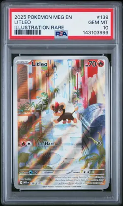 2025 POKEMON MEG EN-MEGA EVOLUTION ILLUSTRATION RARE #139 LITLEO PSA 10 - Image 1