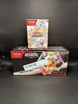 Pokemon TCG Scarlet & Violet Prismatic Evolutions Booster Bundle + Surprise Box - Image 1