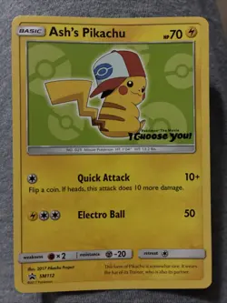 Pokemon TCG Sun & Moon Promo SM112 - Ash's Pikachu Promo I Choose You! - B - Image 1