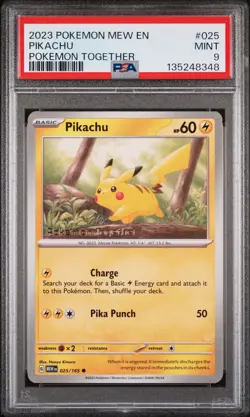 2023 POKEMON MEW EN-151 POKEMON TOGETHER #025 PIKACHU PSA 9 - Image 1