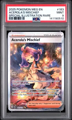 2025 POKEMON MEGA EVOLUTION SPECIAL ILLUSTRATION RARE ACEROLA'S MISCHIEF PSA 9 - Image 1