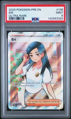2025 POKEMON PRE EN-PRISMATIC EVOLUTIONS ULTRA RARE #136 ERI PSA 9 - Image 1