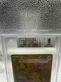 2025 Pokemon SV Prismatic Evolutions Pikachu ex Hyper Rare #179/131 TAG 8.5 - Image 3