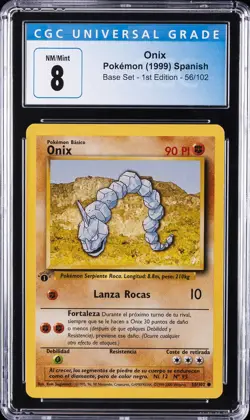 1999 POKEMON SPANISH 1ST EDITION #56 ONIX CGC 8 - Image 1