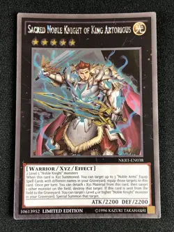 YUGIOH SACRED NOBLE KNIGHT OF KING ARTORIGUS NKRT-EN038 PLATINUM NM - Image 1