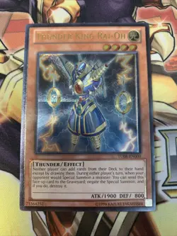 Thunder King Rai-Oh TU08-EN000 V1 Ultimate Rate NM/VLP Yugioh - Image 1